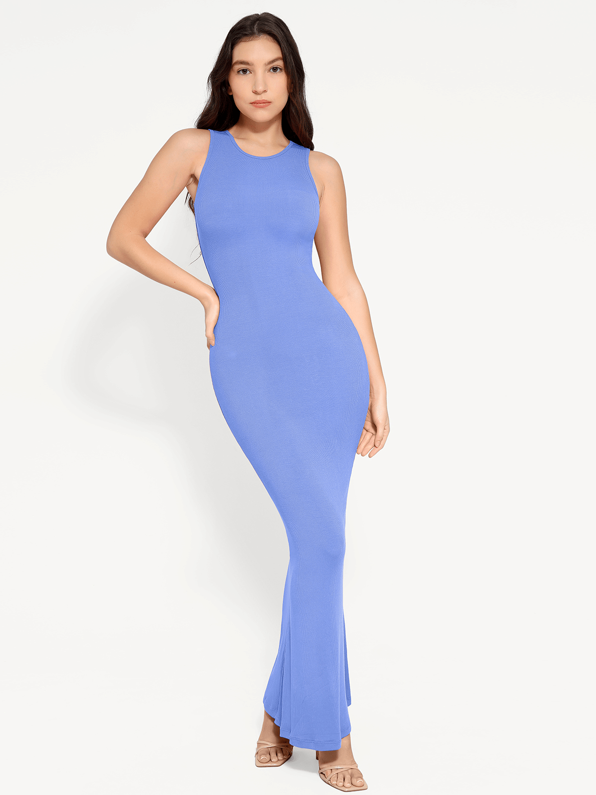 Shapewear Modal Sleeveless Crew Neck Slimming Maxi Dress