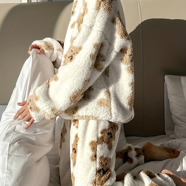 Bear Print Flannel  Set