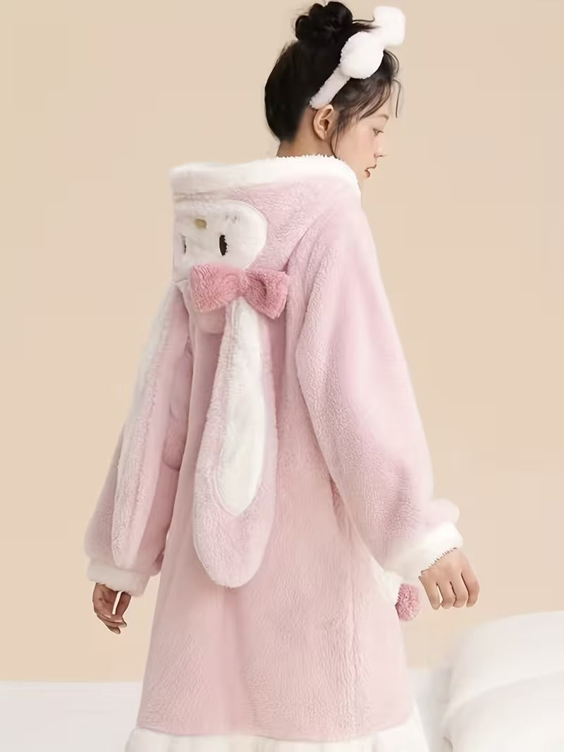 Rabbit Hooded Robe