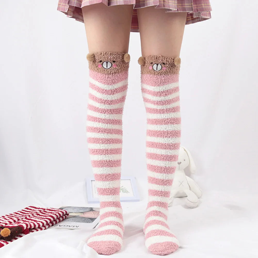 Kawaii Animal Knee-High Fluffy Socks