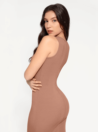 Shapewear Modal Sleeveless Crew Neck Slimming Maxi Dress