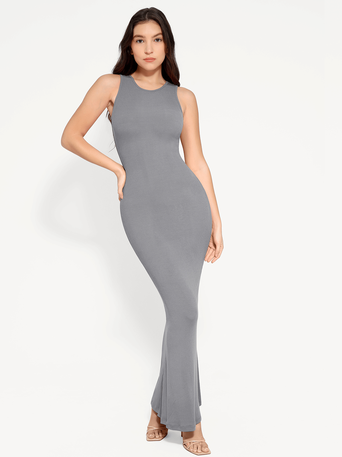 Shapewear Modal Sleeveless Crew Neck Slimming Maxi Dress